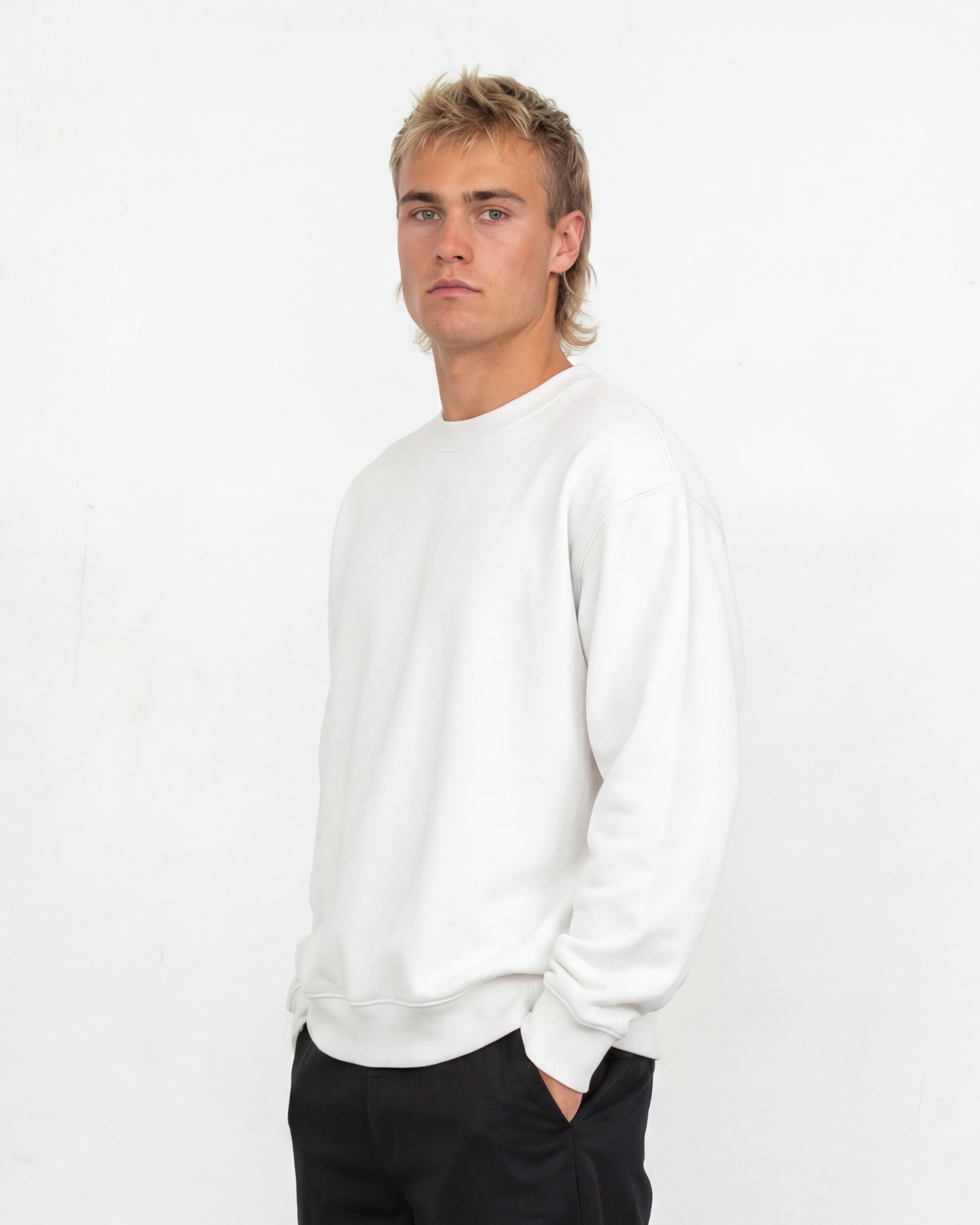 Relaxed Crewneck Sweatshirt - White