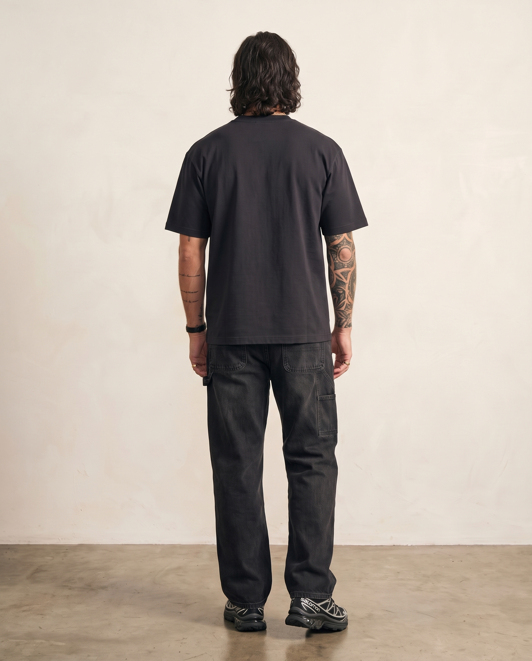 Hipland 300GSM Big Tee - Black - back view