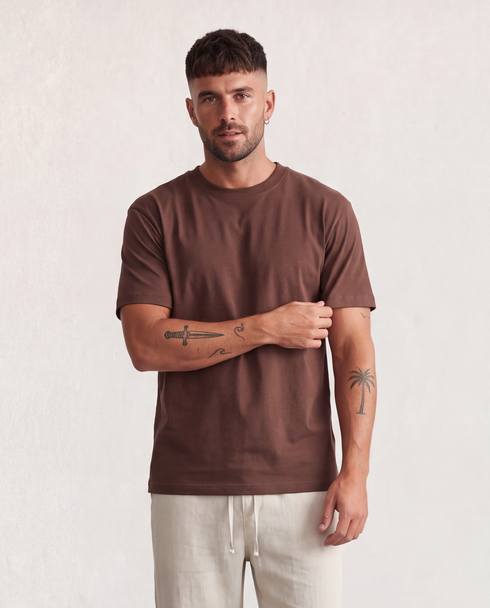 Hipland 300GSM Big Tee Brown, front