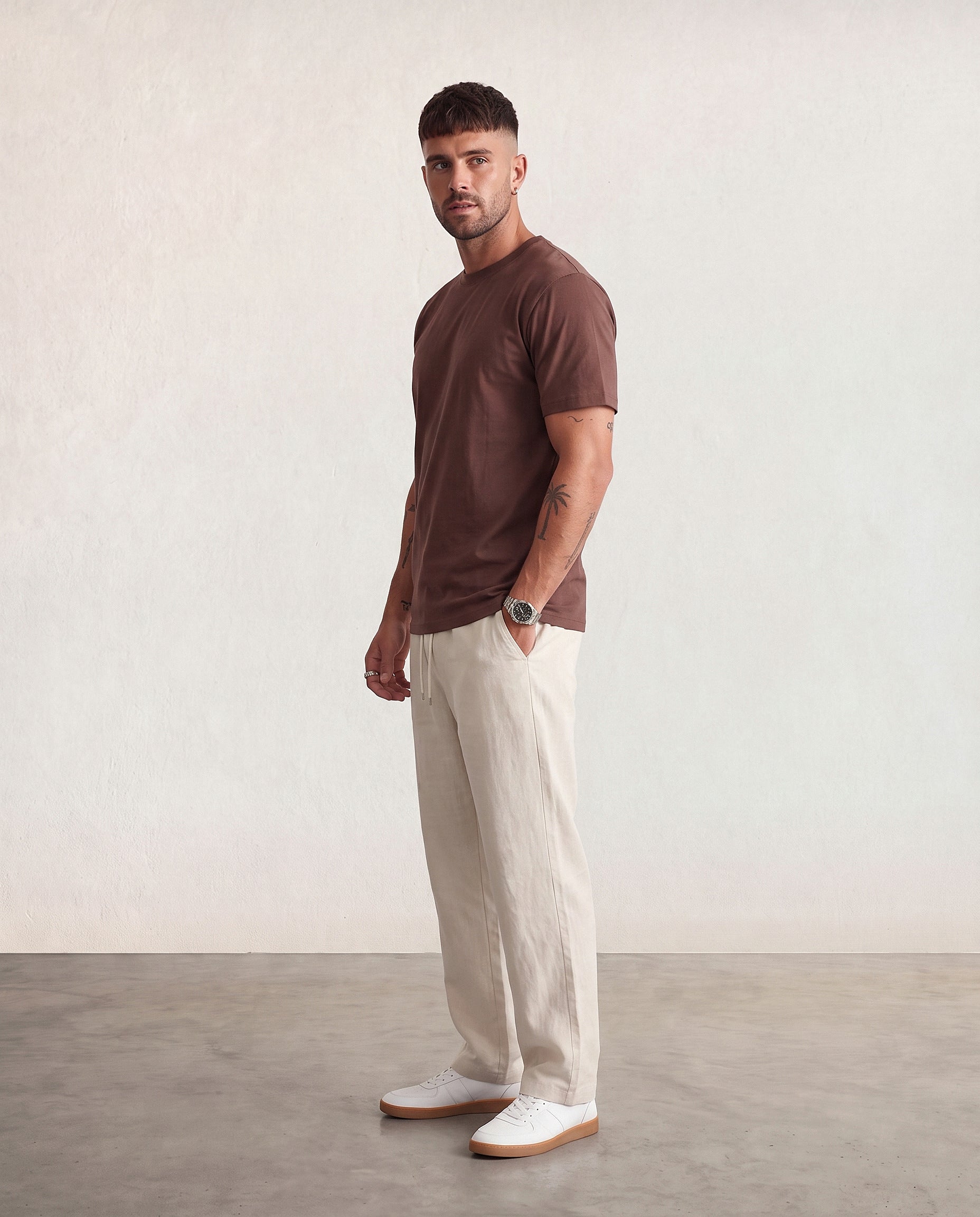 Hipland 300GSM Big Tee Brown, side