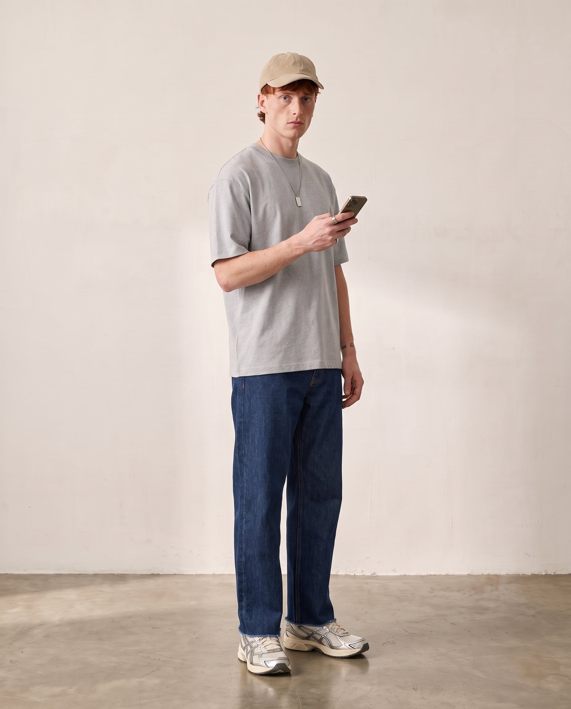 Hipland 300GSM Big Tee - Grey - side view