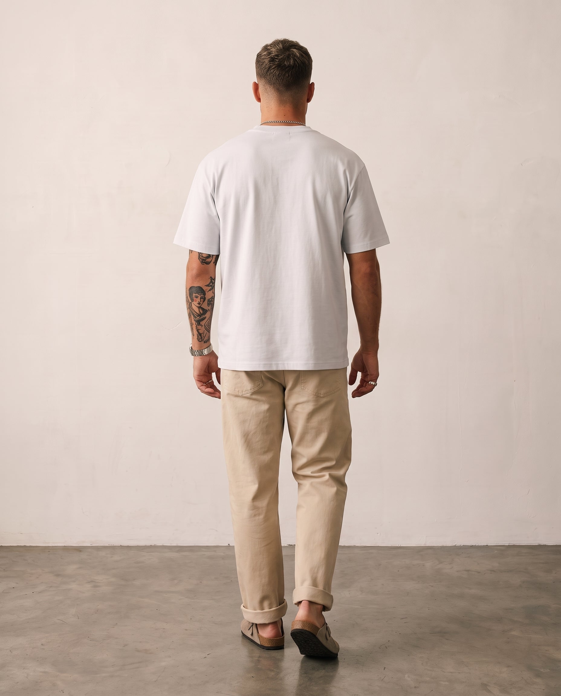 Hipland 300GSM Big Tee - White - back view