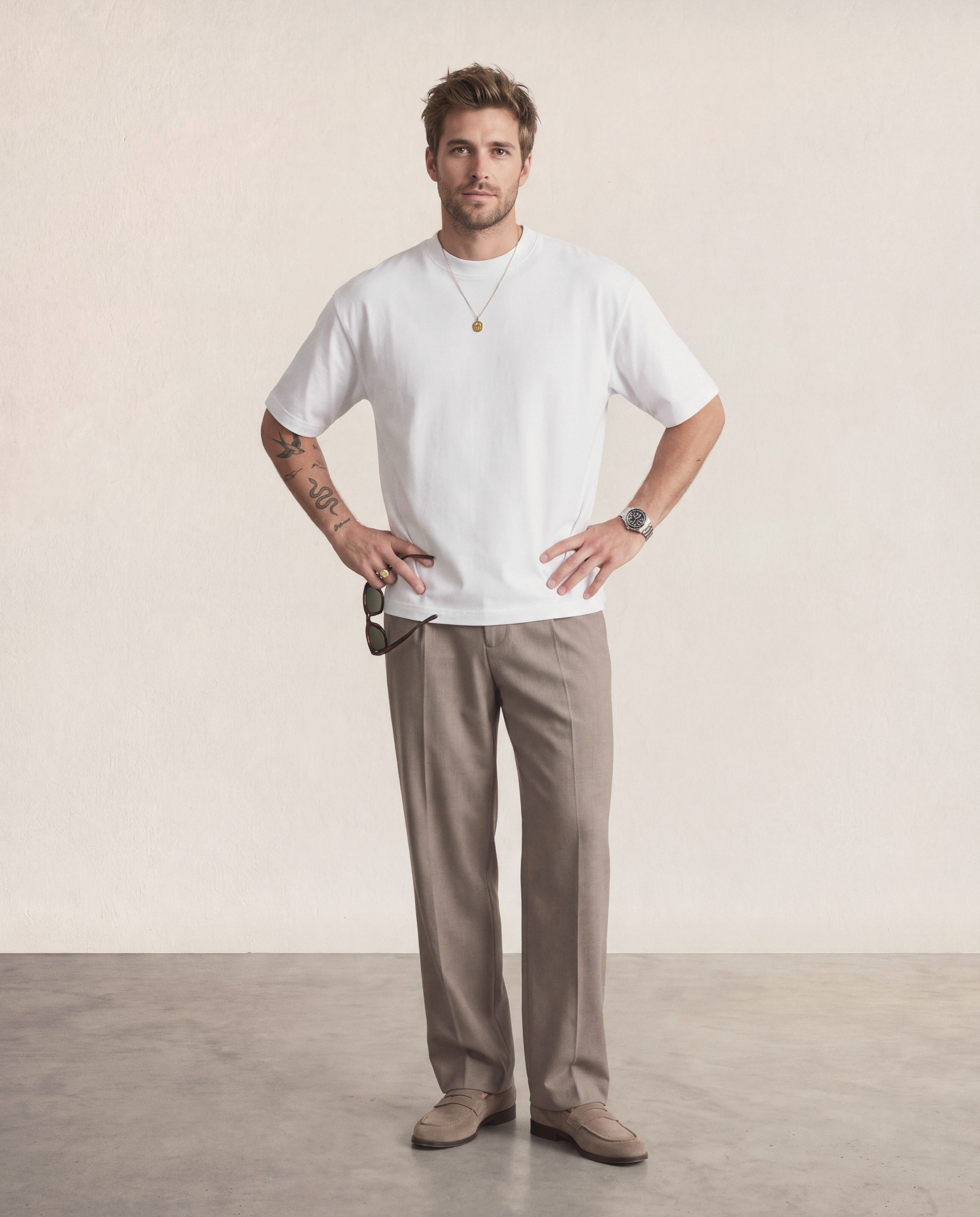 Hipland 300GSM Big Tee White, front
