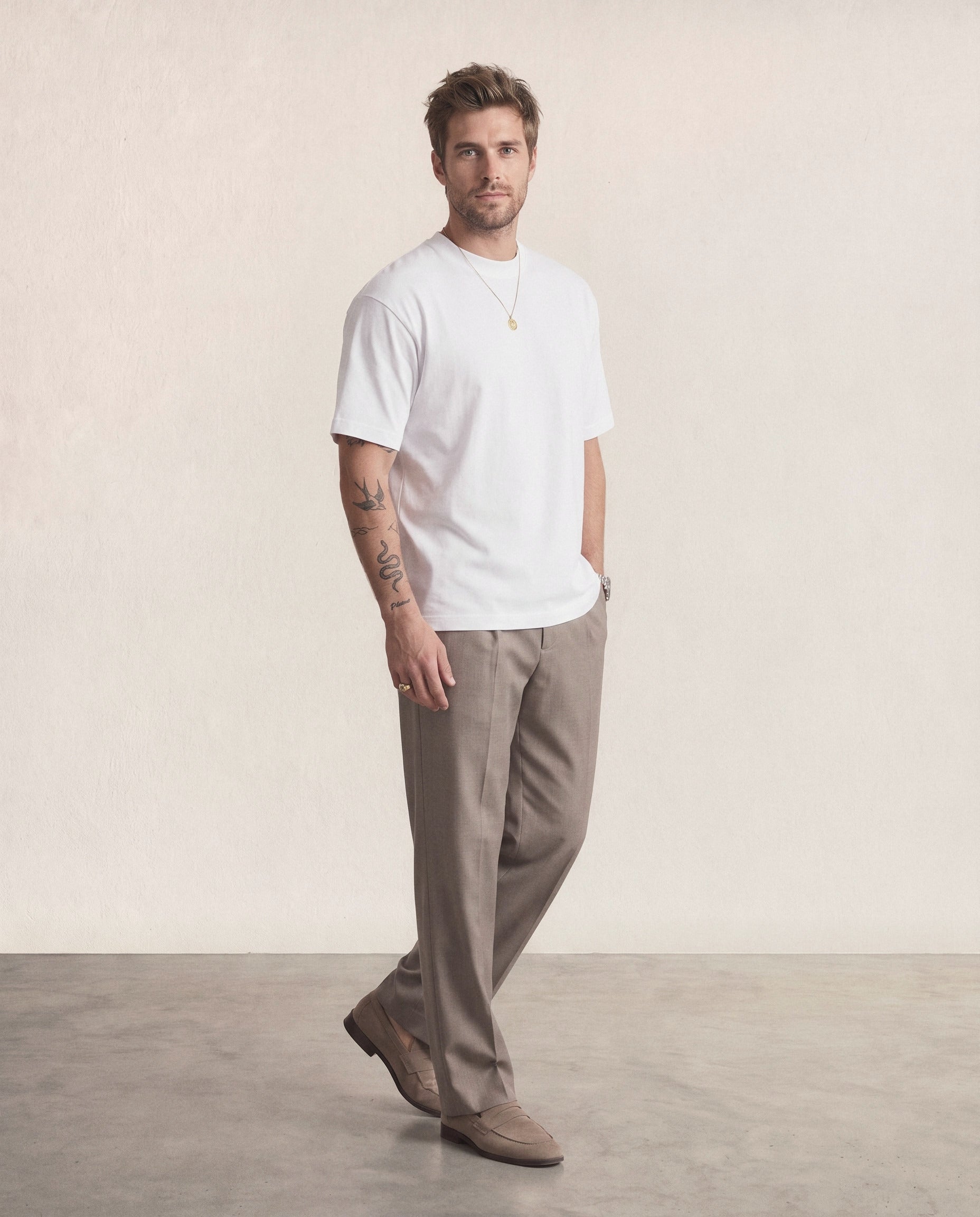 Hipland 300GSM Big Tee White, side