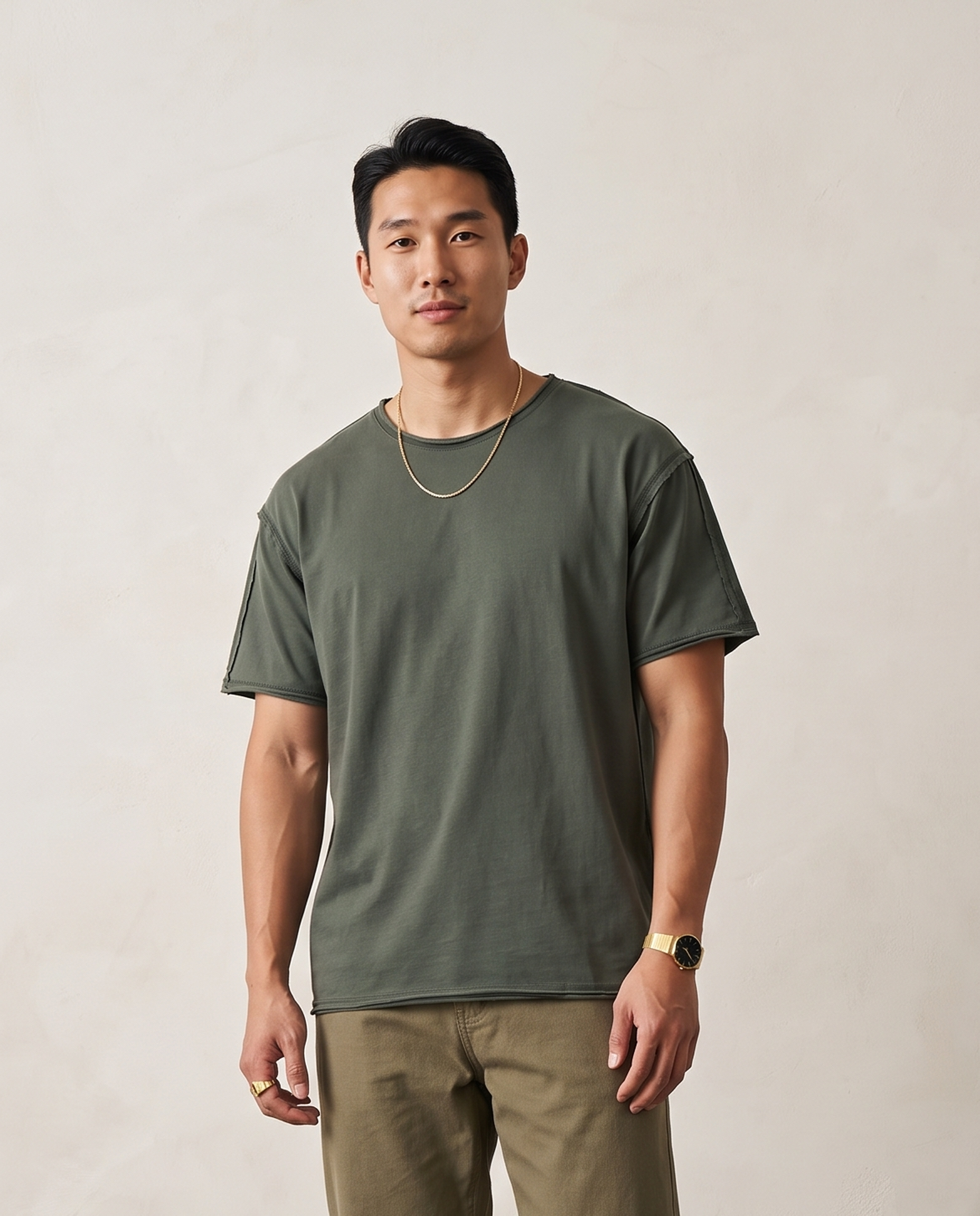 Washed Heavyweight Tee - Army