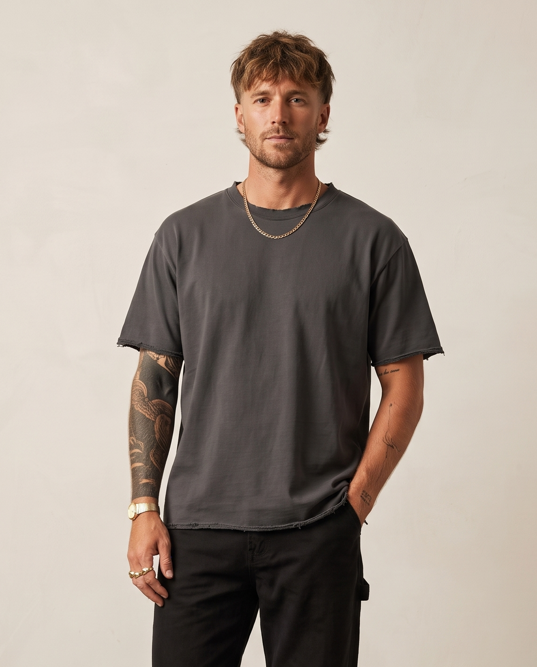 Washed Heavyweight Tee - Deep Grey