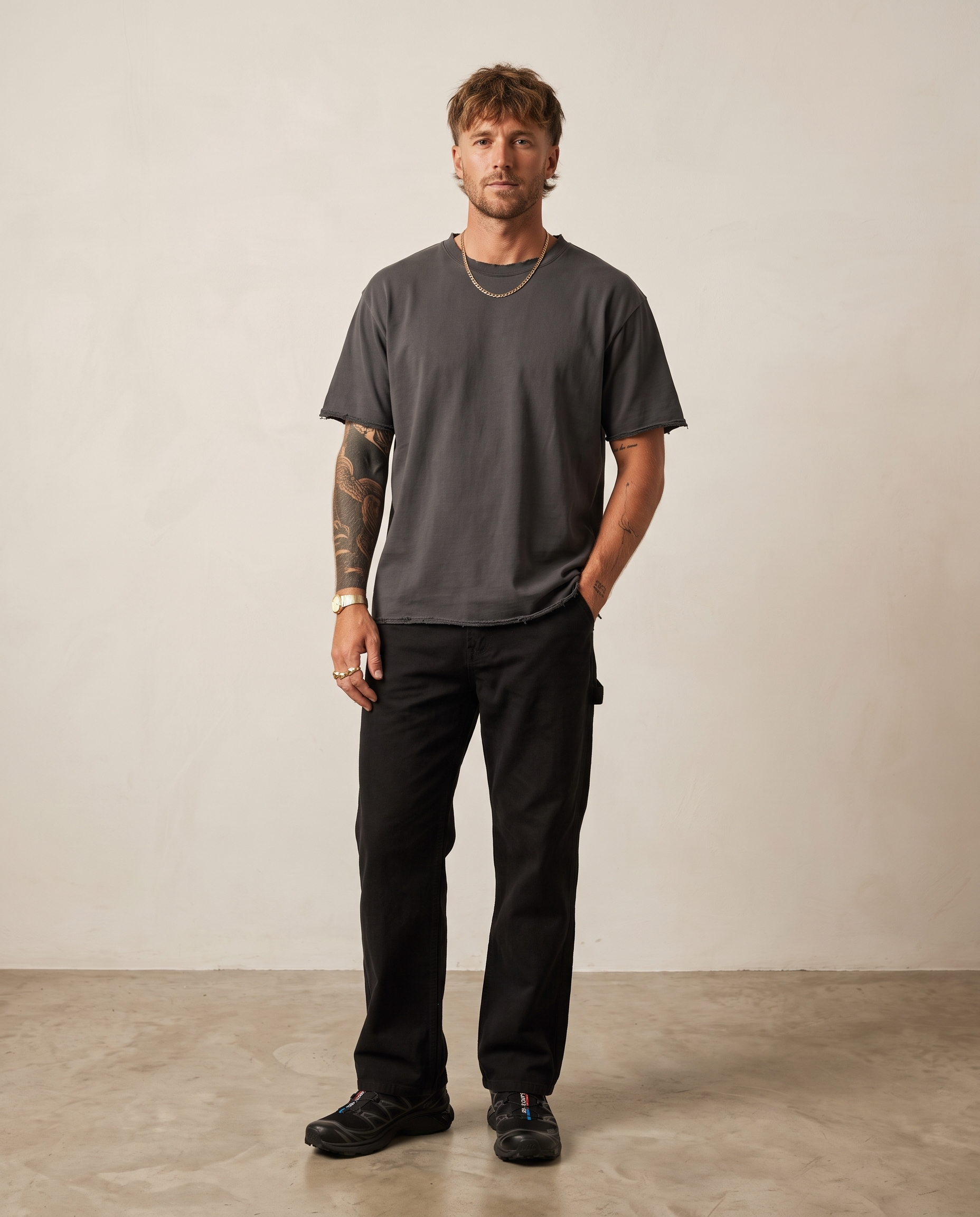 Washed Heavyweight Tee - Deep Grey