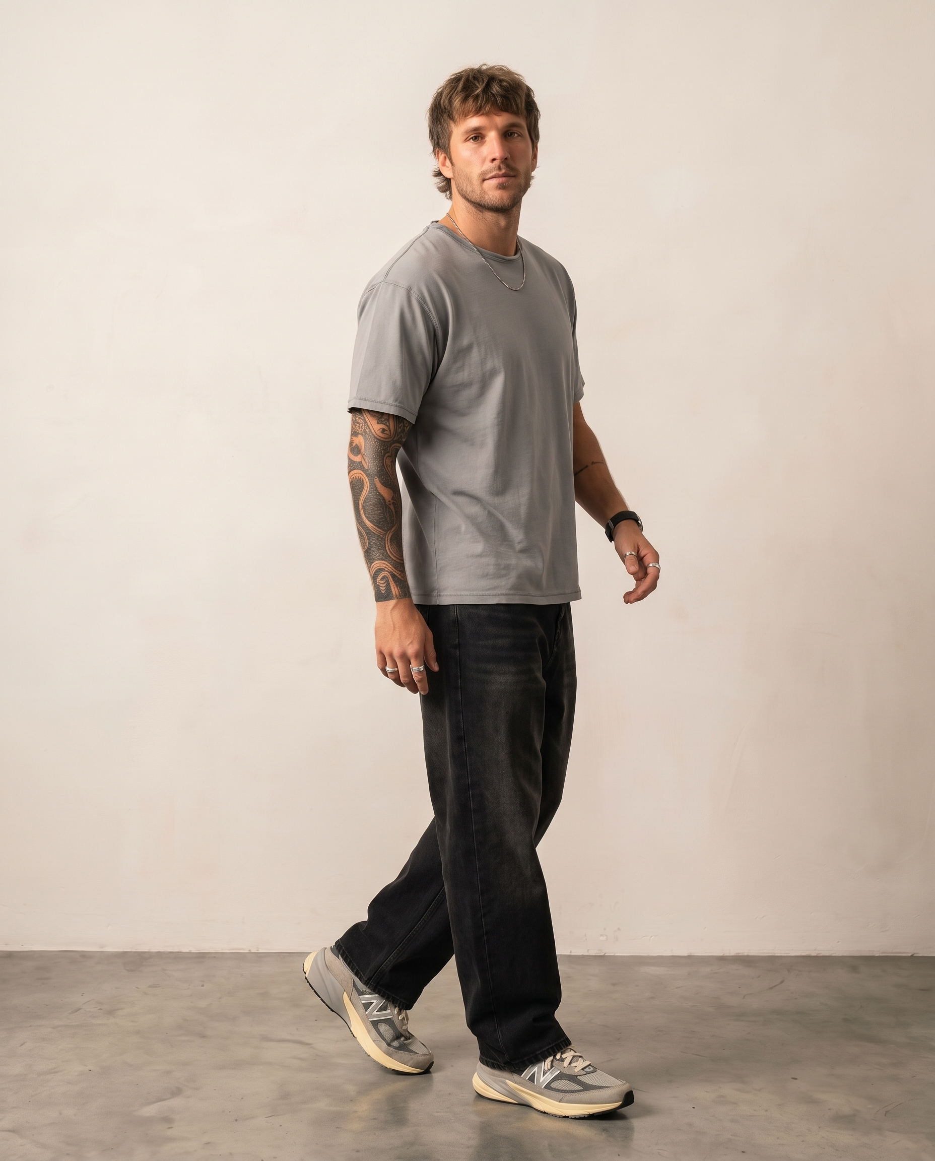 Washed Heavyweight Tee - Light Grey