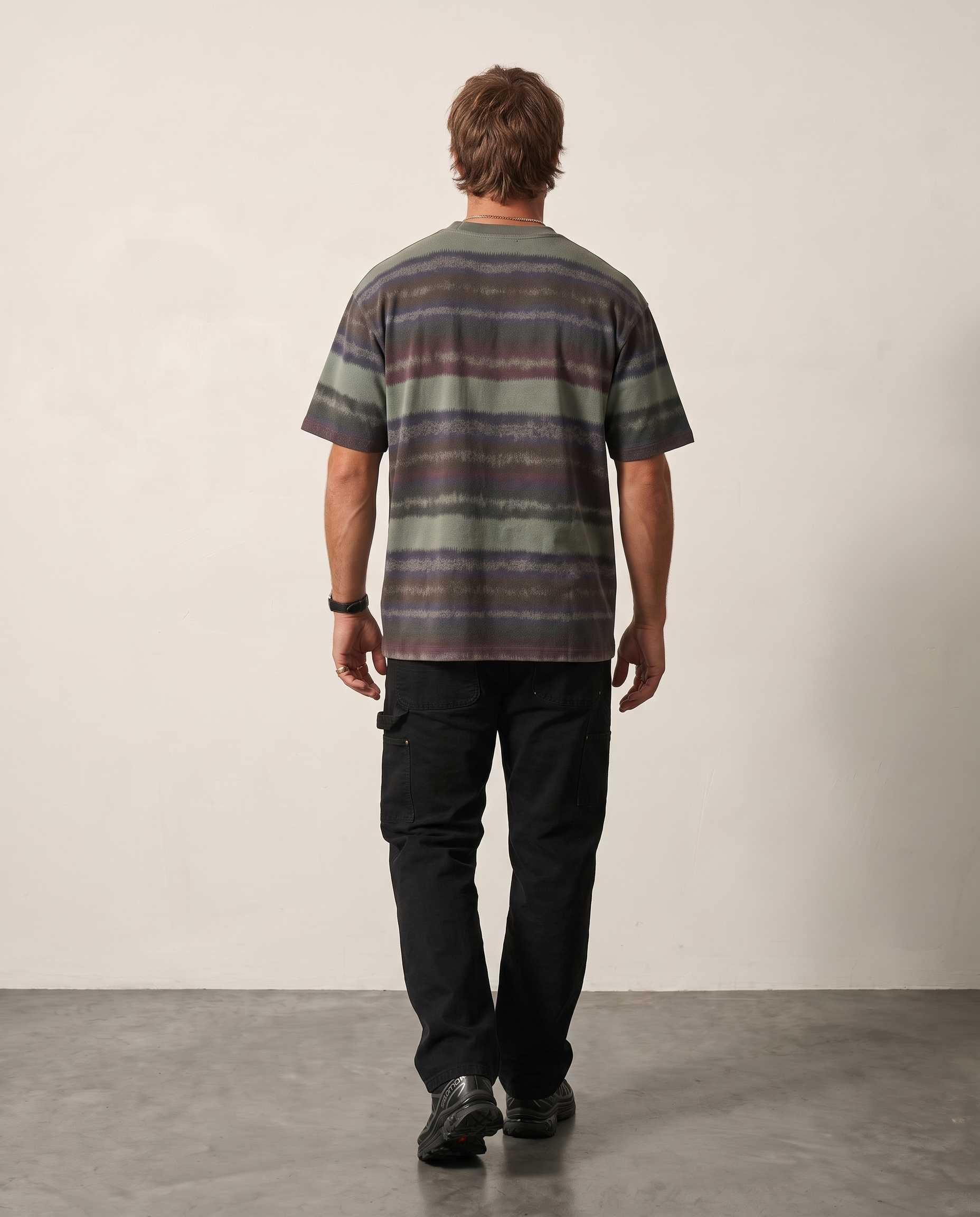 Hipland Ikat Stripe Tee Army back