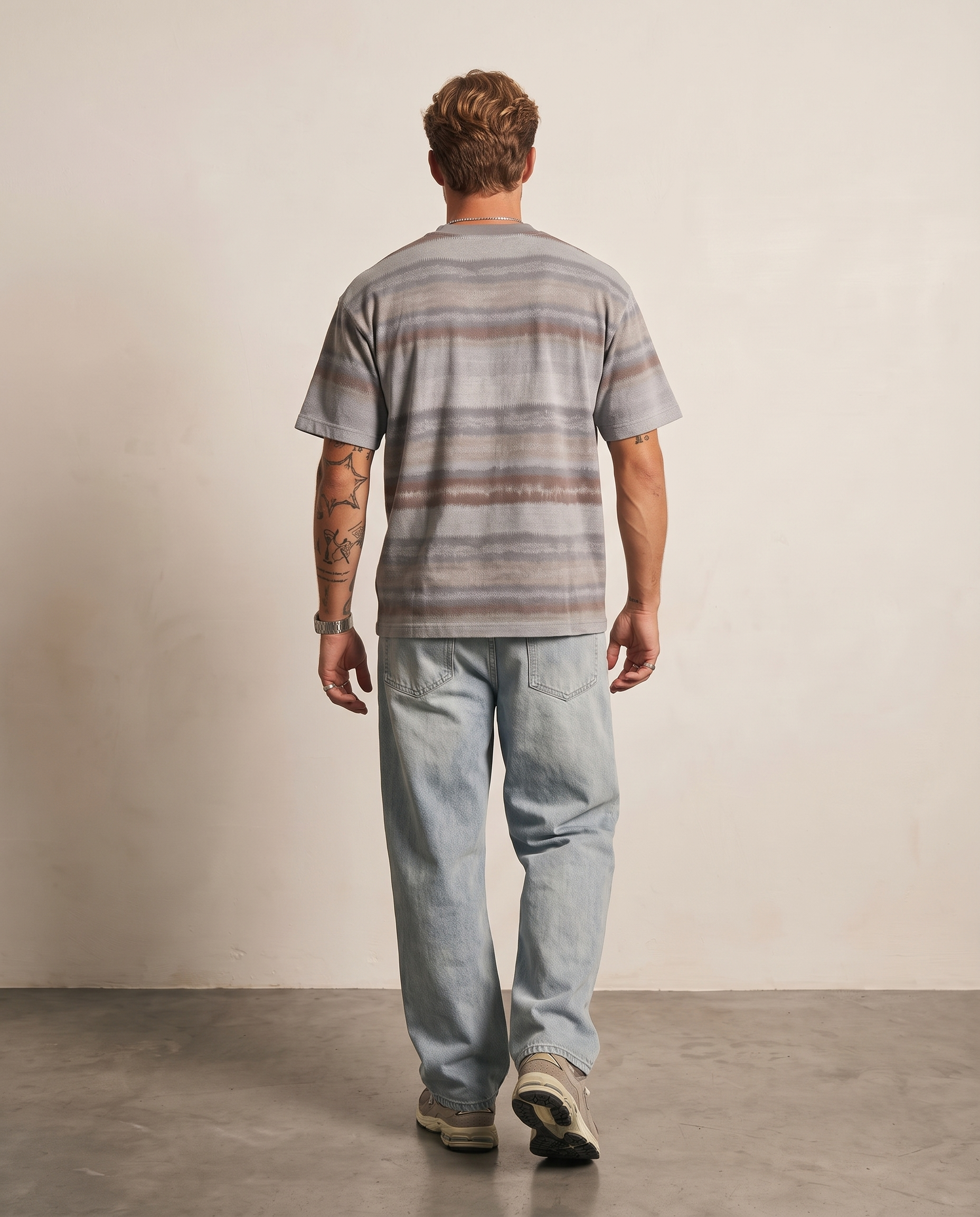 Ikat Stripe Tee - Grey