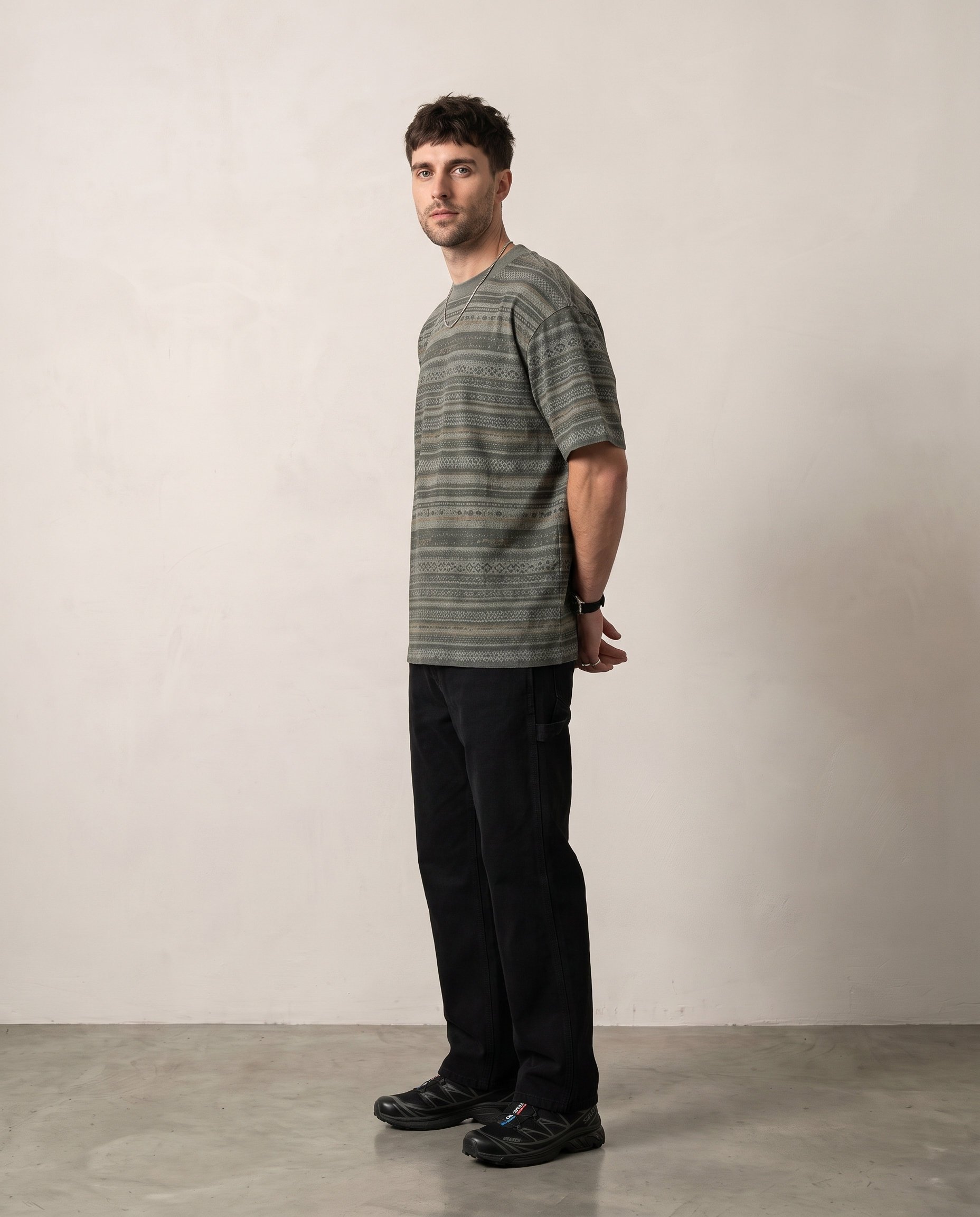 Tribal Jacquard Tee - Army