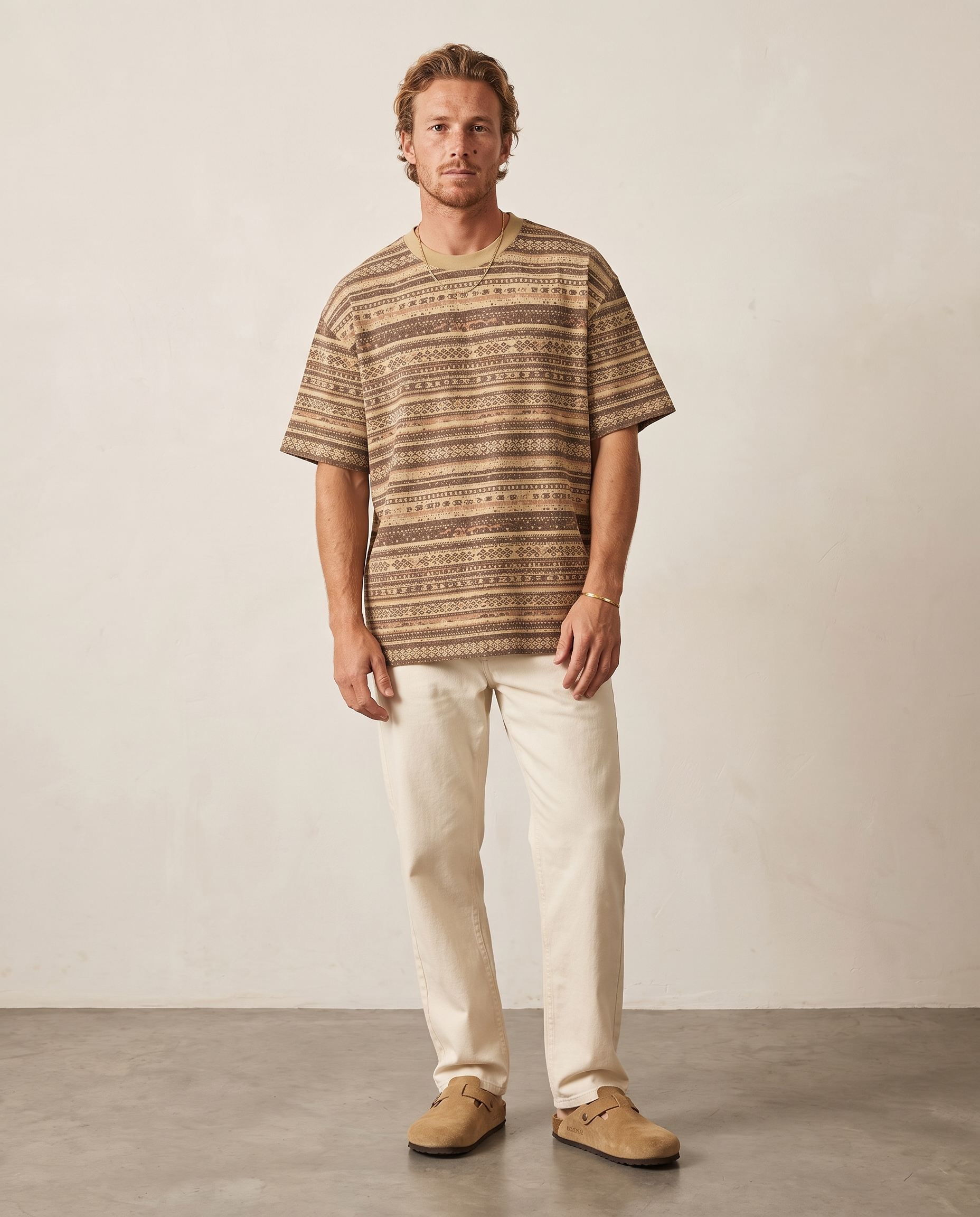 Tribal Jacquard Tee - Khaki