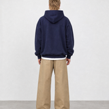 Brushed Fleece Hoodie Navy - Back View