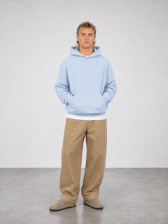 Brushed Fleece Hoodie Sky Blue - Front View
