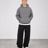 Brushed Fleece Hoodie Grey - Front View