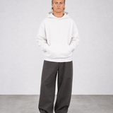 Brushed Fleece Hoodie White - Front View