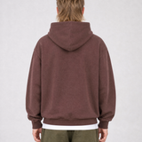 Brushed Fleece Hoodie Coffee - Back View