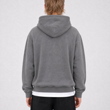 Brushed Fleece Hoodie Grey - Back View