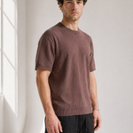 Slub Knit Tee - Brown - lifestyle angle