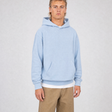Brushed Fleece Hoodie Sky Blue - Three Quarter Front View