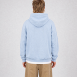 Brushed Fleece Hoodie Sky Blue - Back View