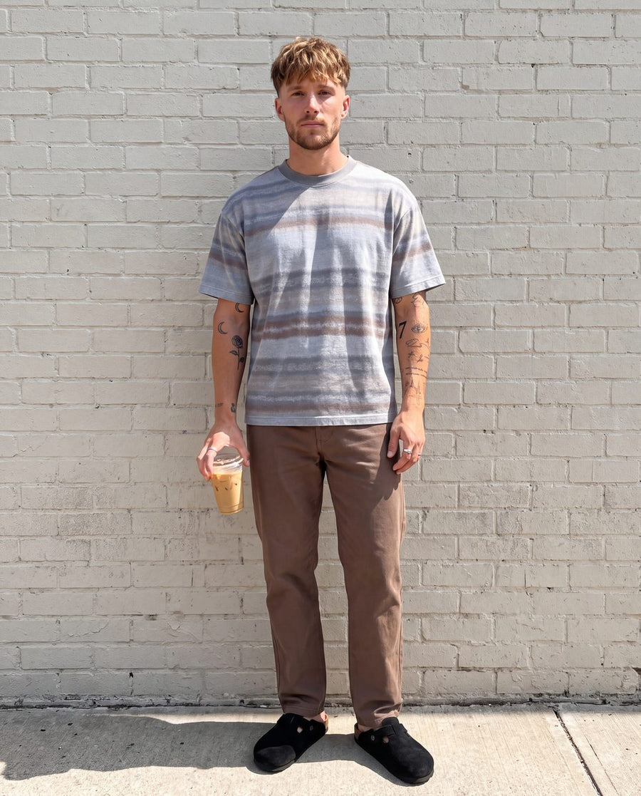 Ikat Stripe Tee - Grey
