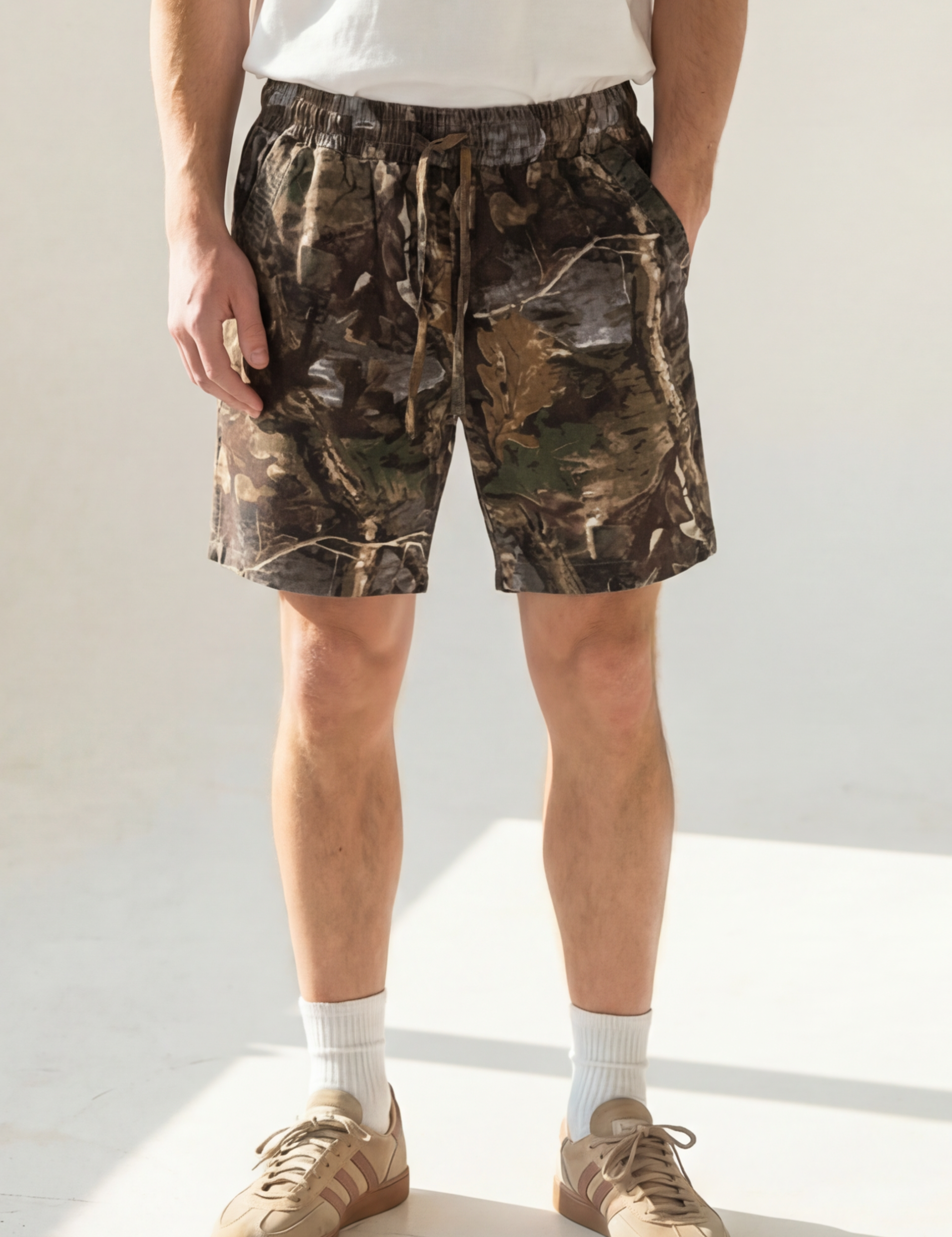 Hipland Bush Camo Shorts Dark Camo front