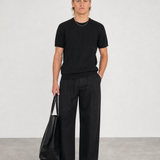 Hipland Knitted Tee - Black - front view
