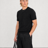 Hipland Knitted Tee - Black - side view