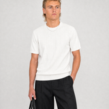 Hipland Knitted Tee - White - front alternate view