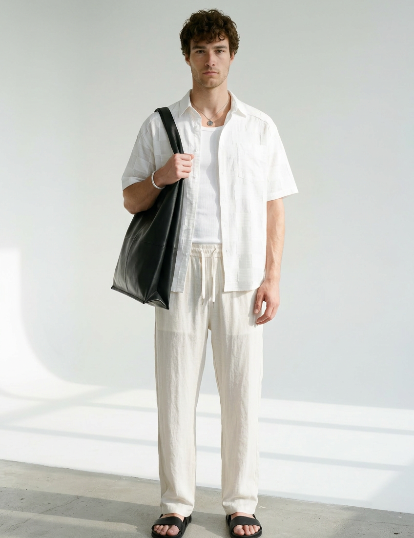 Hipland Nara Beach Trouser Natural front