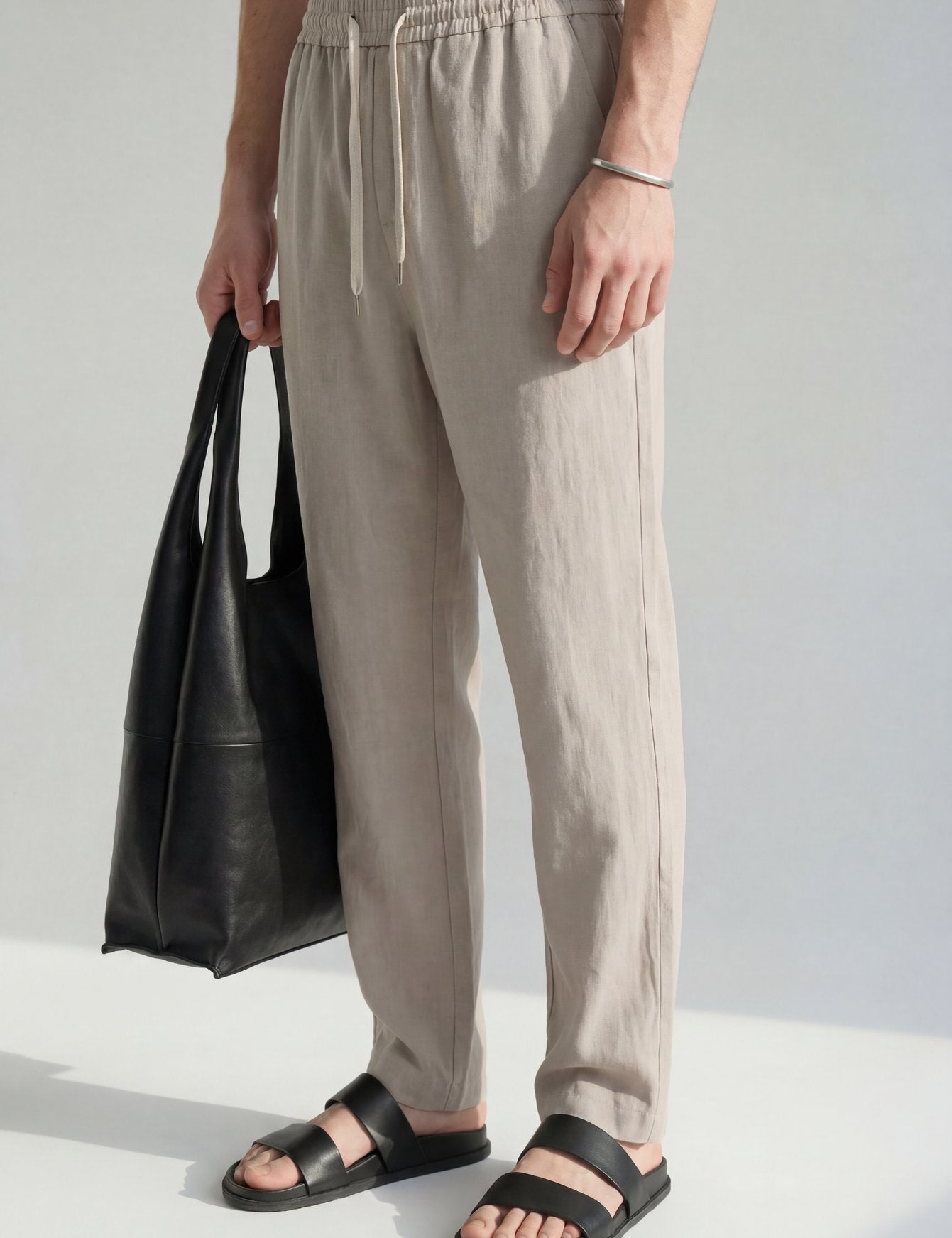 Hipland Nara Beach Trouser Stone Taupe back