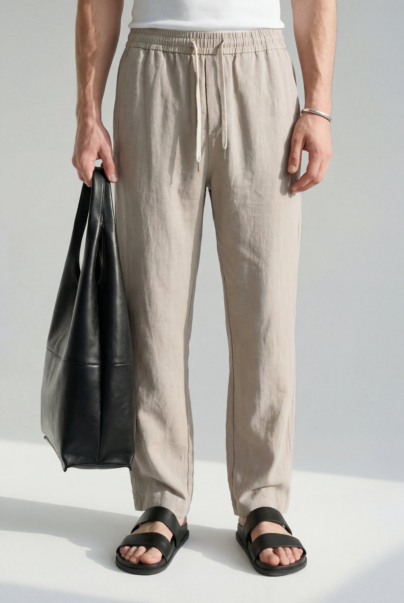 Hipland Nara Beach Trouser Stone Taupe front