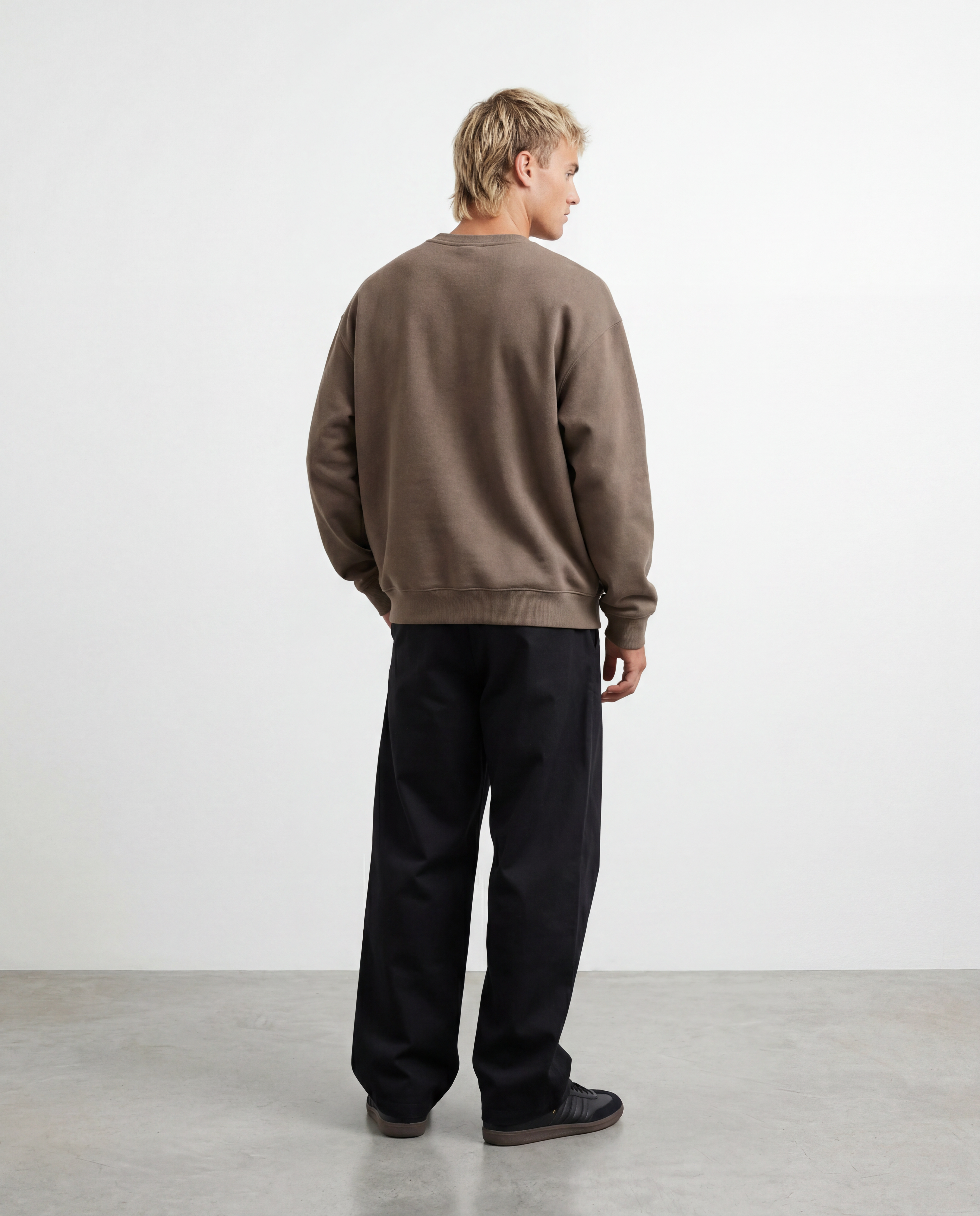 Relaxed Crewneck Sweatshirt - Dark Khaki