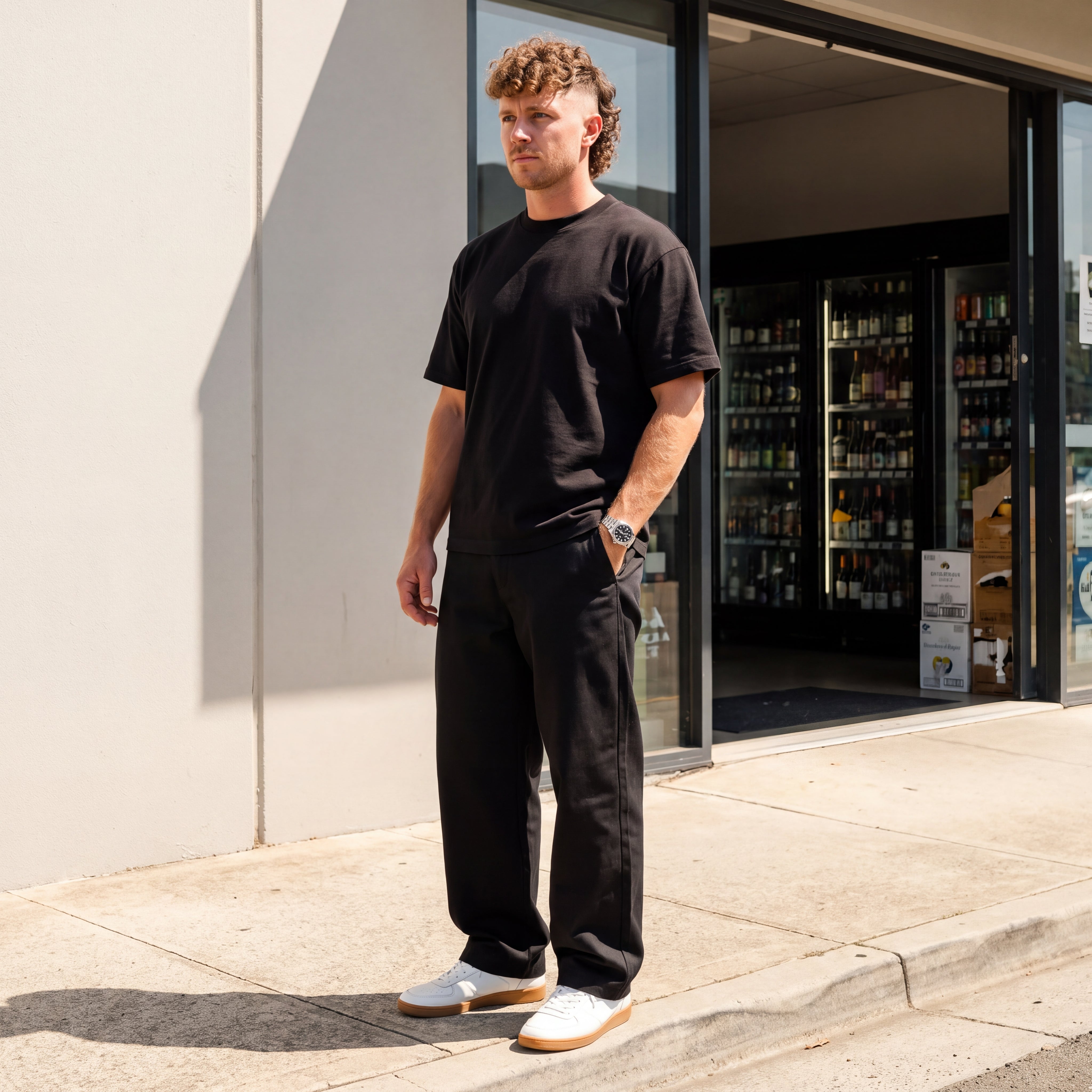 Echo Barrel Leg Pants - Black, BLACK, worn