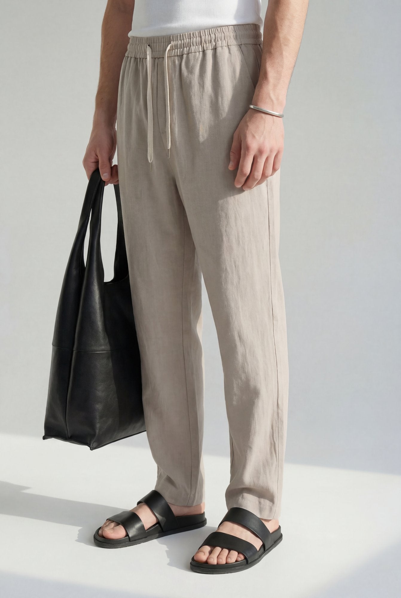 Hipland Nara Beach Trouser Stone Taupe back