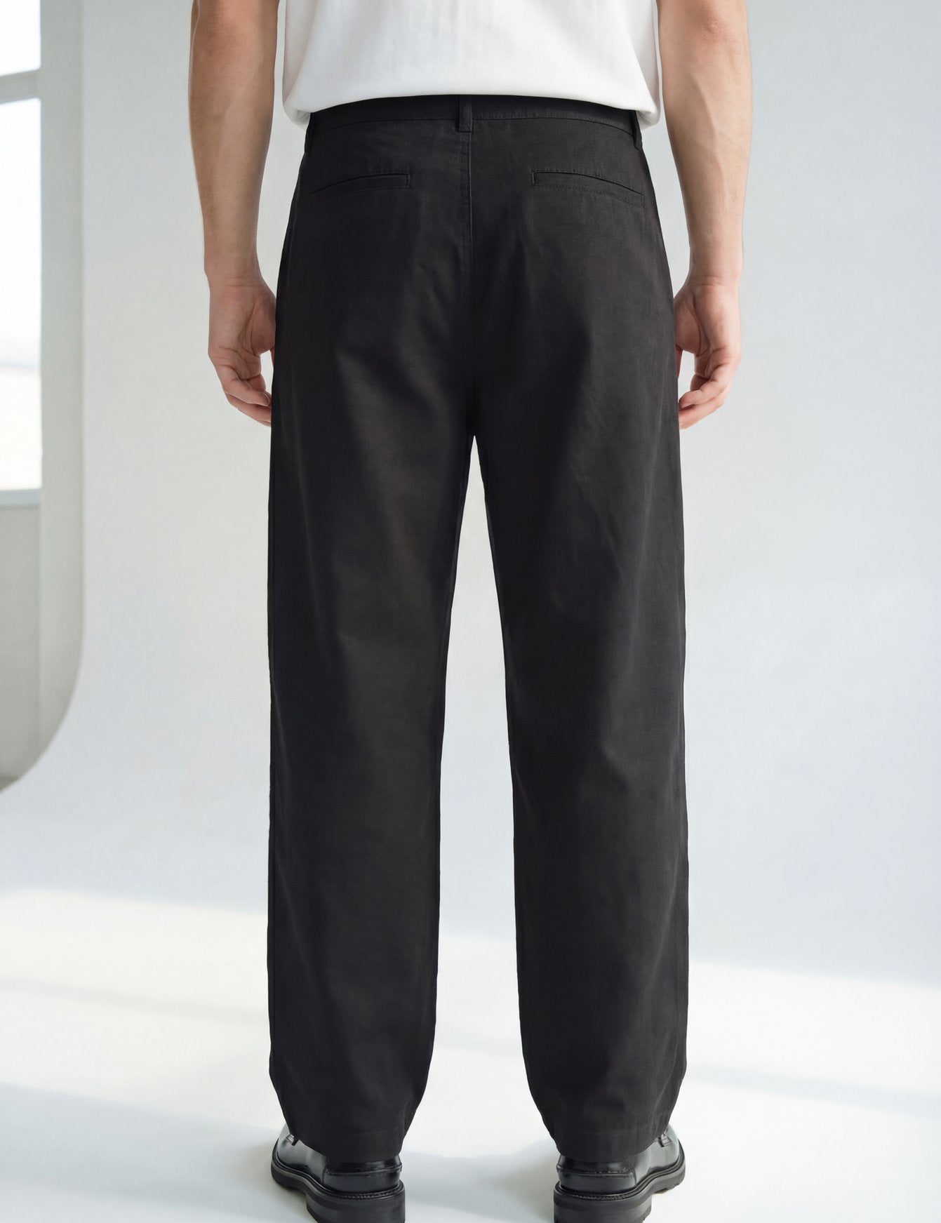 Hipland Pleated Kyoto Trousers Black back