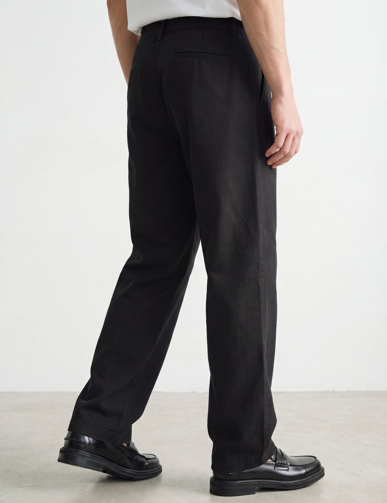 Hipland Pleated Kyoto Trousers Black detail