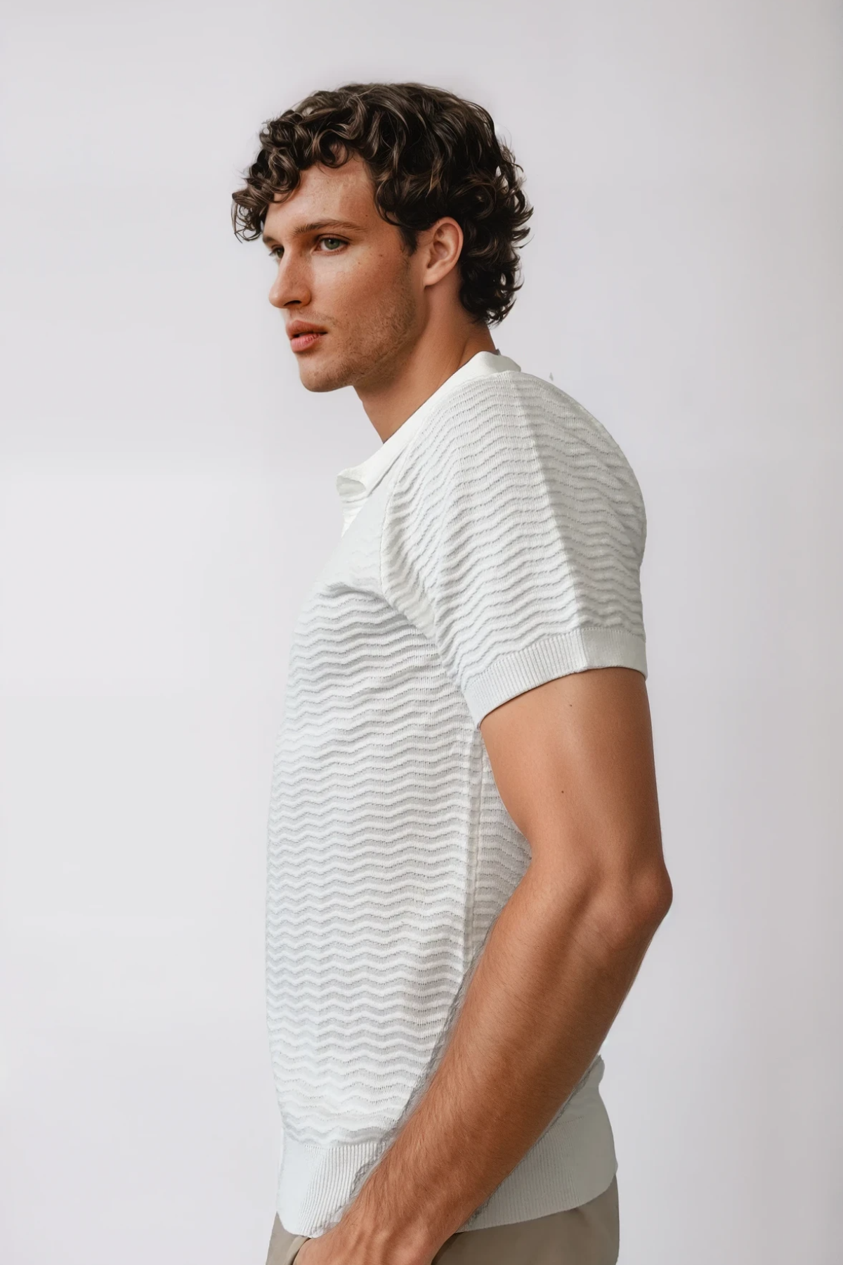 Astor Knit Polo - White