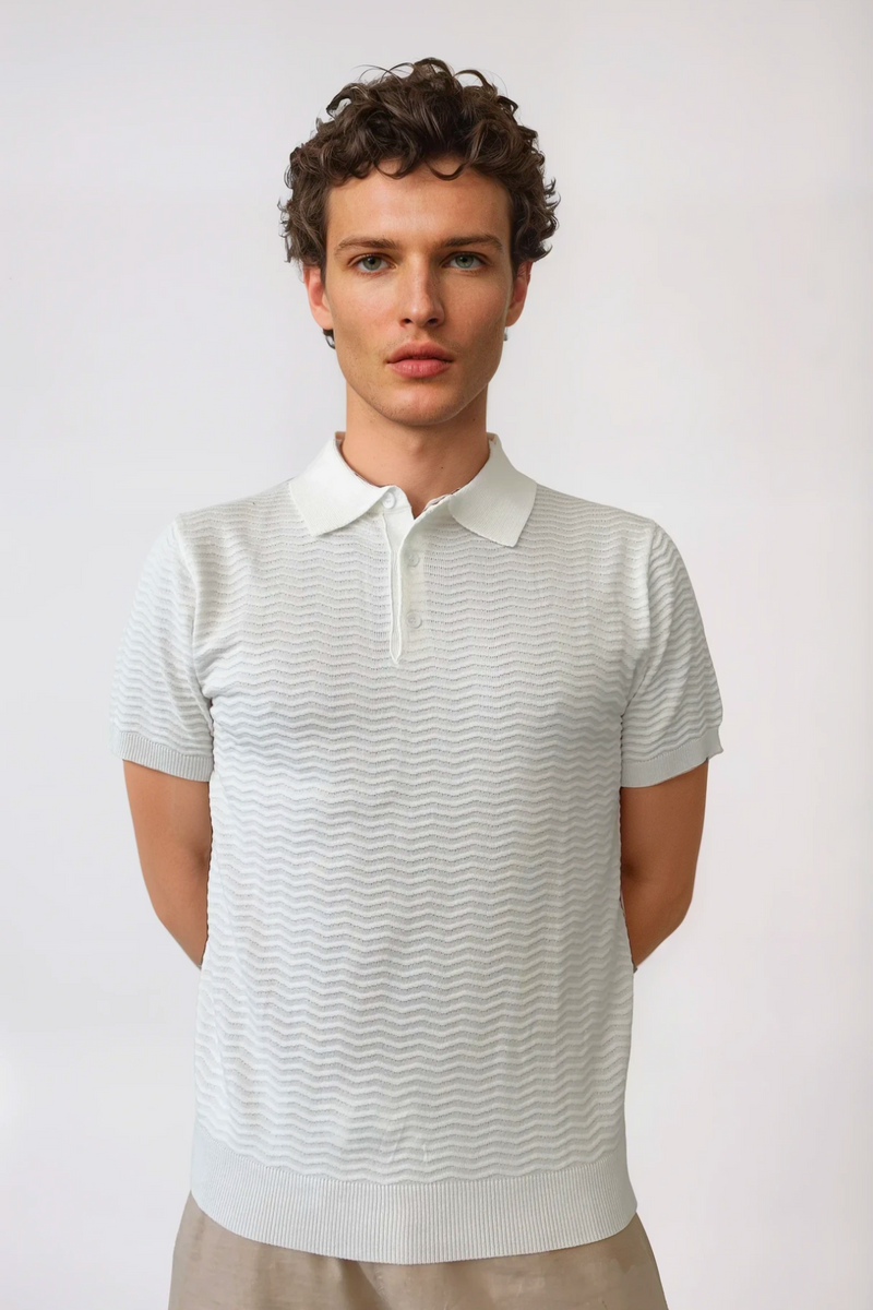 Astor Knit Polo - White