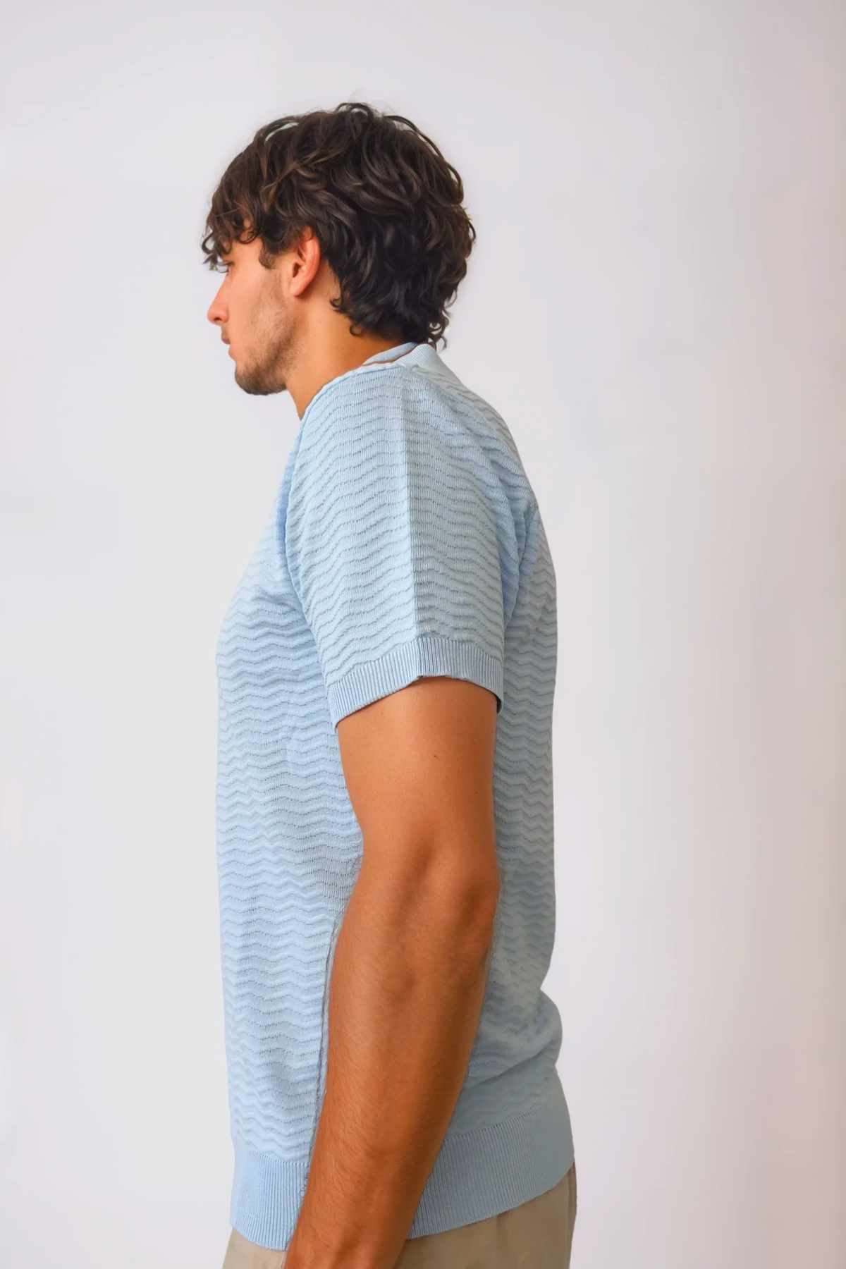 Astor Knit Polo - Light Blue