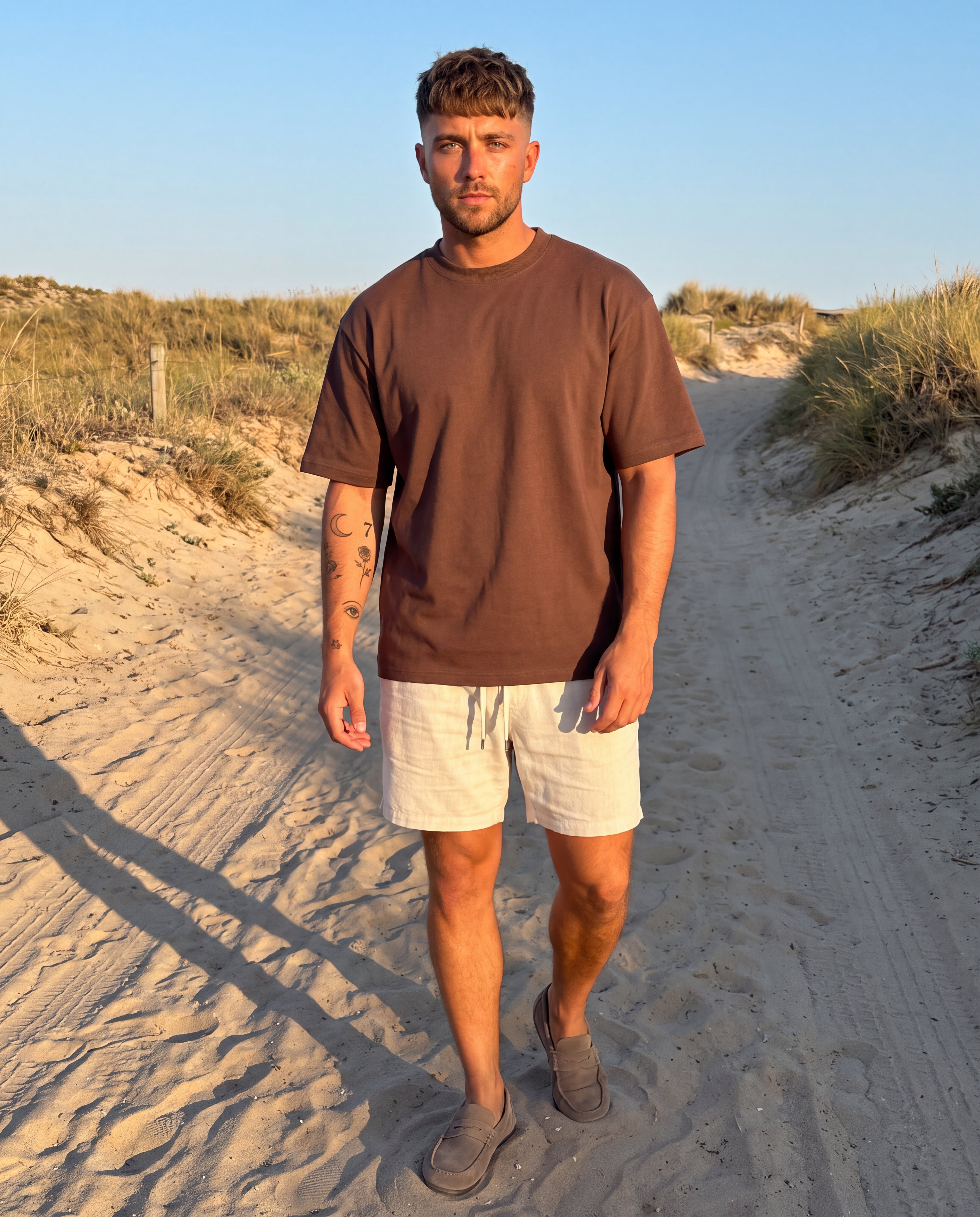 Hipland 300GSM Big Tee Brown, worn